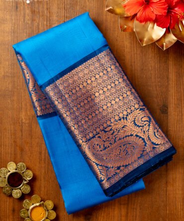 Golden Tissue wedding silk saree – Thenianantham