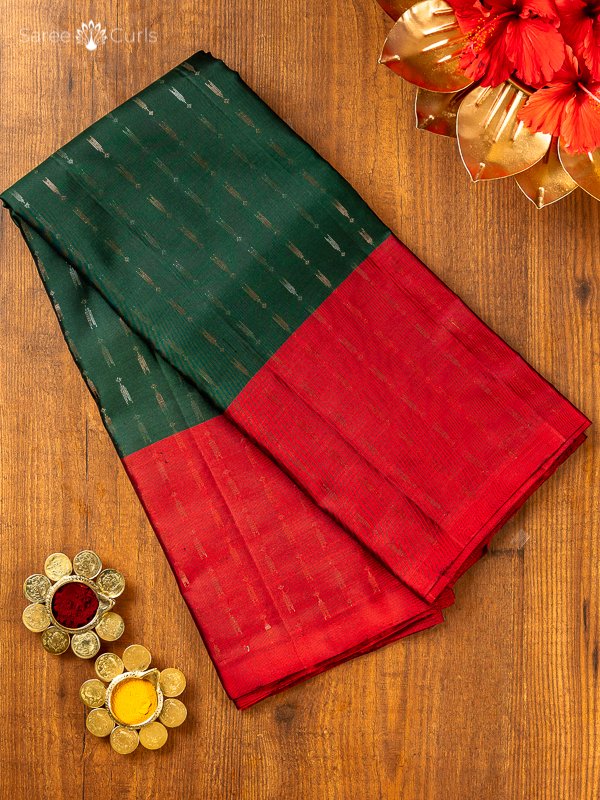 Buy Green Kanjivaram Soft Silk Saree Online