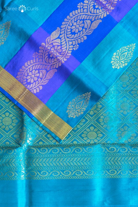 Dream Deals JACQUARD BORDER. Blue Kanchipuram Silk Sarees, With blouse  piece, 5.5 m (separate blouse piece) at Rs 499 in Surat
